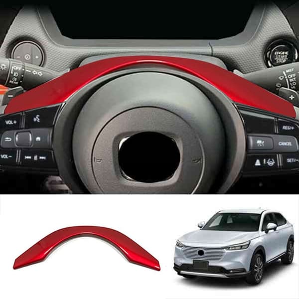 For Vezel -V 2021 2022 Car Interior Steering Wheel Ring Panel Cover Trim Decoration Frame Red C