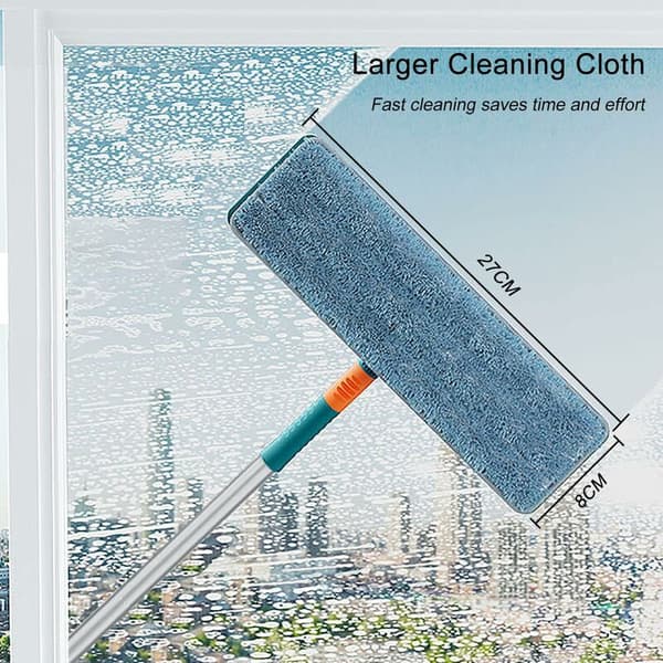 Professional 2-in-1 Window Cleaning Kit with Telescopic Handle (1.35 m) for Indoor Windows