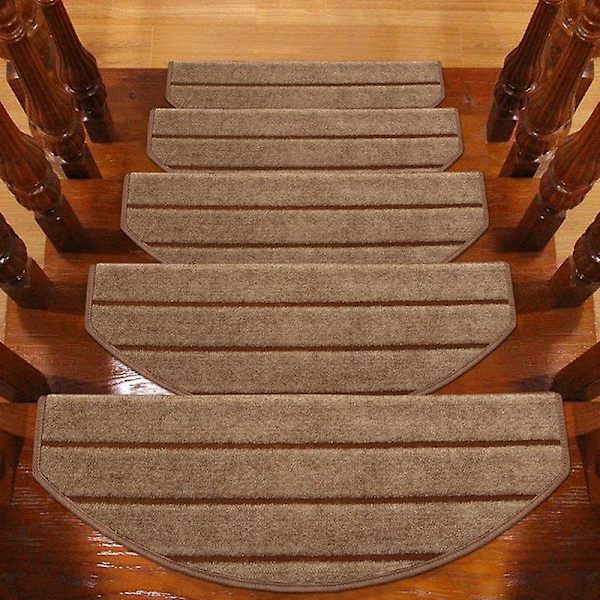 3 st/5 st Trappmatta Antidamm Halkfri Flanell Inomhus Familj Bullnose Matta för Hemmet Svart Black 3 Pcs