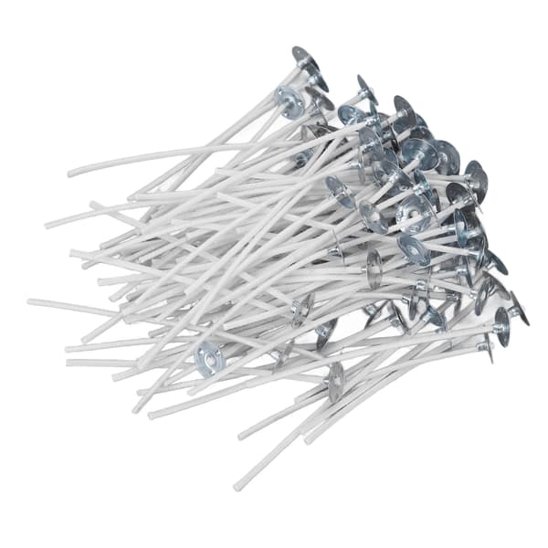 100 Pcs 8cm/3.15in Cotton Wick Pre-waxed Candle Core Extra White for DIY Scented Candles