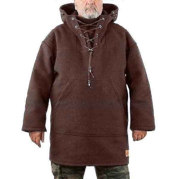 Vinter Herr Fritidsjacka med Huva Ull Kraftig Kappa och Tröja