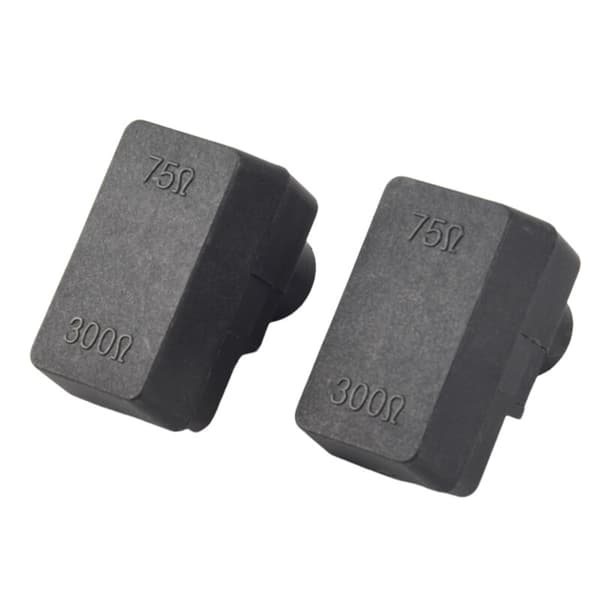 2 x Push-On Antennadapter Transformator 300/75 Ohm TV F Koax Adapter