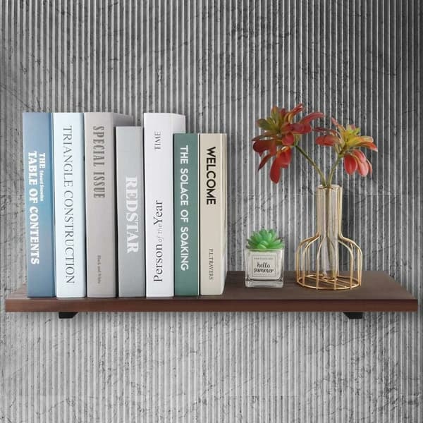 Industrial Shelf Bracket Stainless Steel Wall Mounted Shelf Support Metal Bracket for Floating Shelf Concealed Support Matte Black, 2pcs, EJT150B-2P