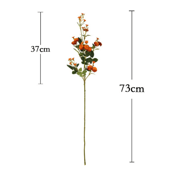 5 lange grener små roser, rosesimuleringsblomster, silkeblomster
