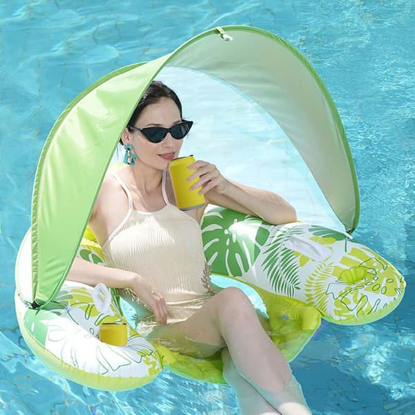 Floating Pool Chair, Ergonomic Water Seat with Integrated Cup Holder and Durable Mesh Fabric. (DB)