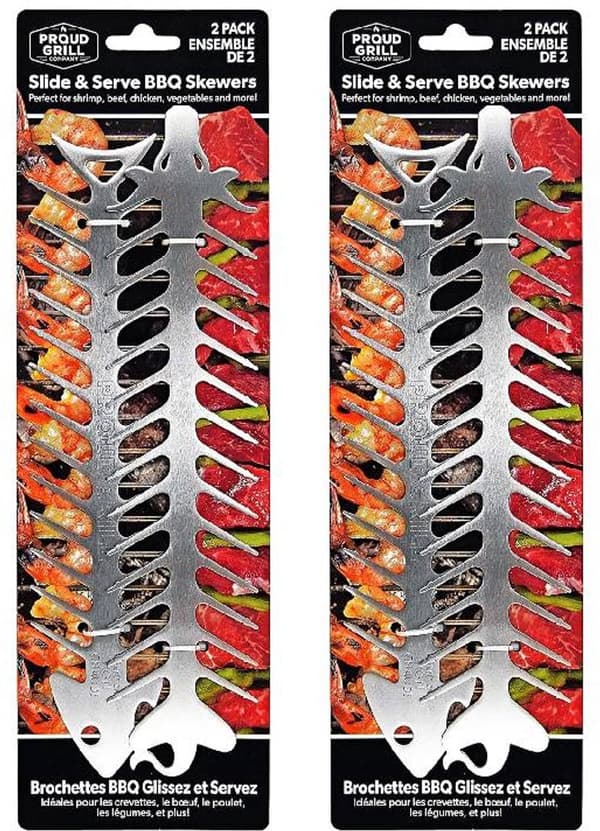 4 Stainless Steel Grilling Forks - Fishbone Holders, for Grilling