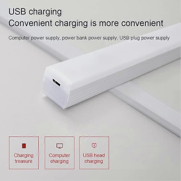 Motion Sensor Under Cabinet Light Wireless USB Rechargeable Magnetic LED Night Light for Kitchen Wardrobe Warm White 500mm 500mm20 in Warm White 500mm20 in Warm White