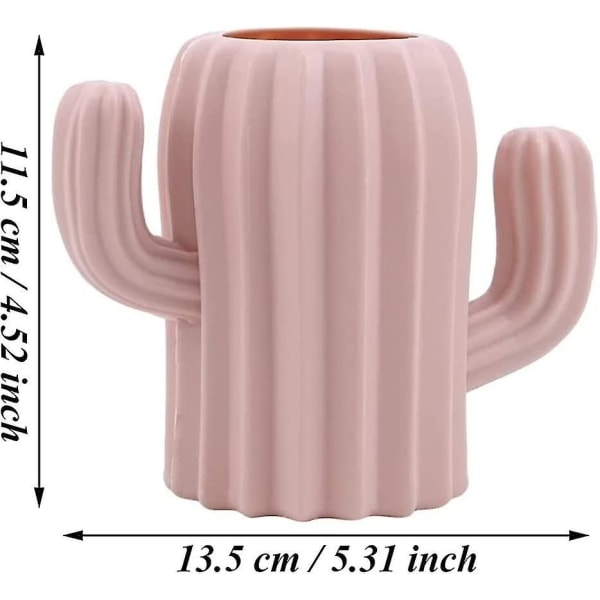 2 stk. pen Blyantholder, penbeholder til papirvarer, penholder i kaktusform (pink, grøn)