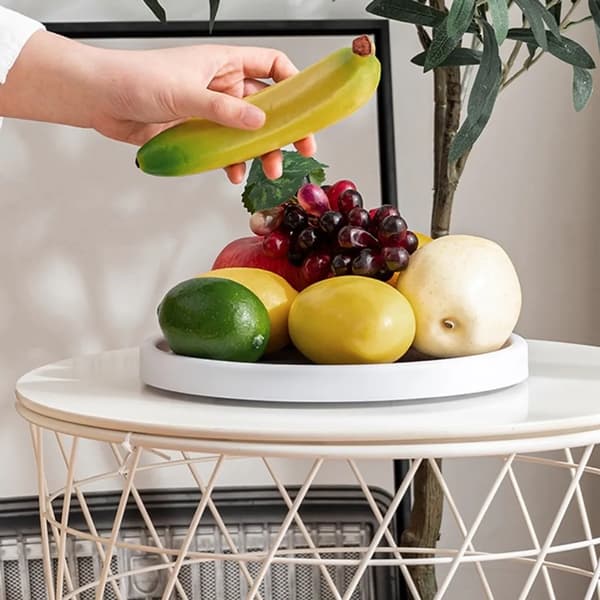 Rotating Plate Organizer Kitchen, 25 cm Rotating Plate Spice Rack, 360° Rotating Refrigerator Tray, Round Kitchen Shelf Rotating Plate