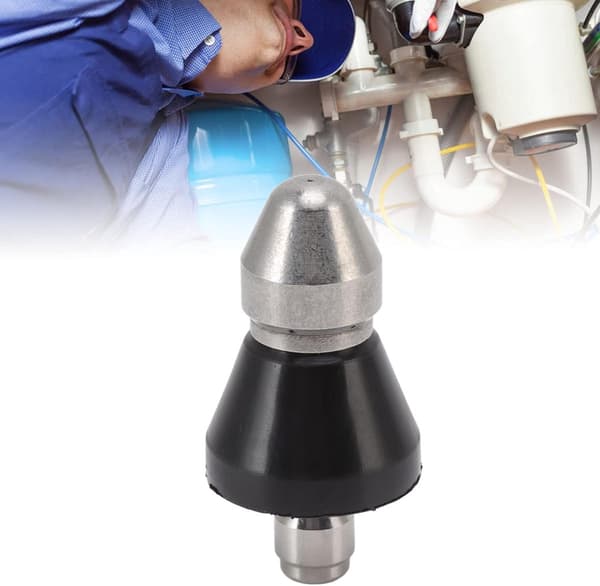 G1/4 Stainless Steel Sewer Jetter Nozzle - 1 Forward + 6 Rear Jets, for Clearing Clogs