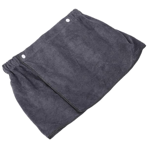 Justerbart dusjhåndkle for menn, korte bukser, polyester, bærbart design for bad, spa, grå, 1 sett