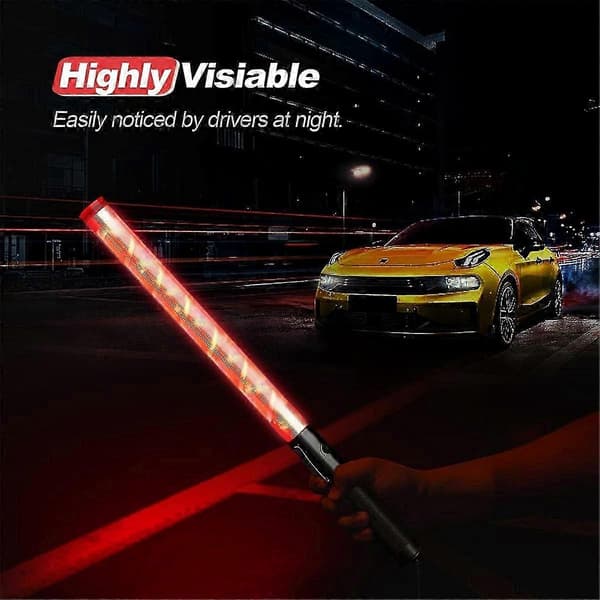 4-pack Traffic Baton 53 cm LED Traffic Control Baton Safety Light Stick with 2 Flashing Modes Air Traffic Controller