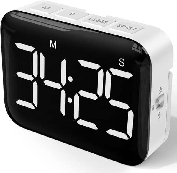 Digital kökstimer 4 tum stor LED-skärm magnetisk timer med