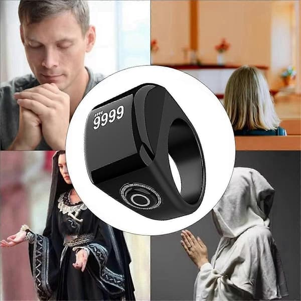 Prayer Counter Clear Display Smart Finger Counter Reminder Ring Electronic Counter 18mm
