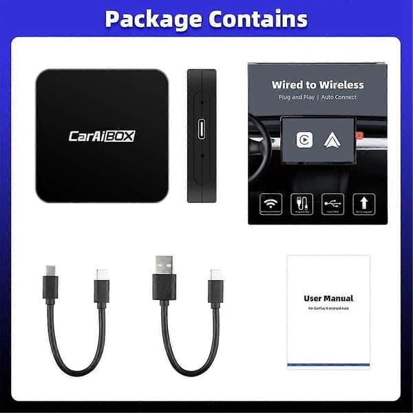 Bil AI Box 2-i-1 Trådløs Android Auto Carplay Adapter Smart Bil AI Box Bil Kablet Carplay til Trådløs-FX-