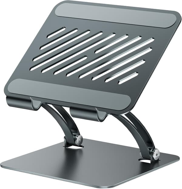 1 pc Tablet Holder, Dual Adjustable Aluminum Desk Stand, Compatible with 4.7-16.5\" iPads etc (Grey)