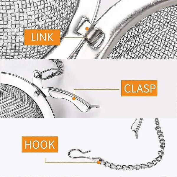 2 stk. tebold i rustfrit stål 5,3 cm te-si te-infuser til te
