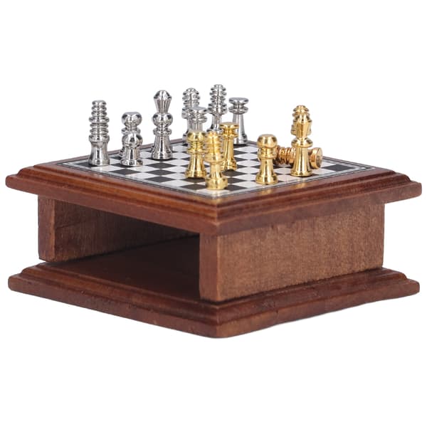 Miniature Chess Set 1:12 Dollhouse Exquisite Mini Chess Set Home Decor Gift