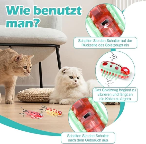 7/4-piece interactive pet toy - electric pet toy, mini beetle, interactive small insect, toy for cat and dog_yu 7PCS 7PCS