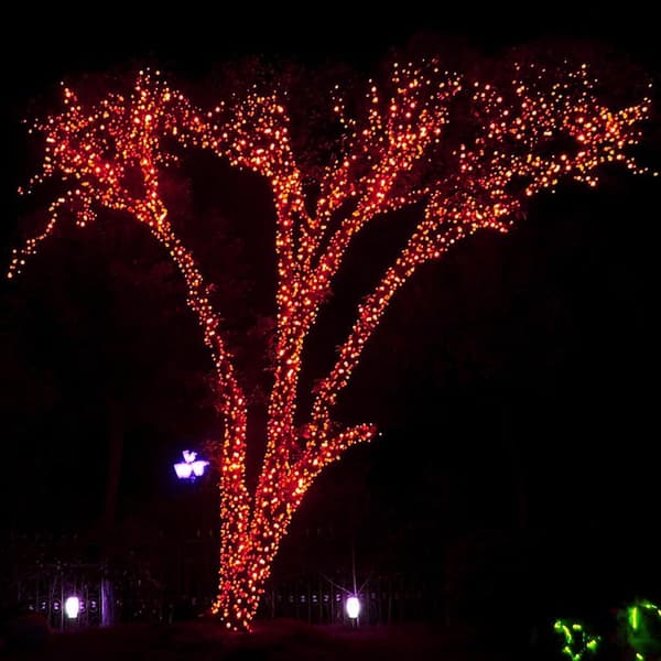 Lyslenke med 200 LED-lamper, 20 meter lang, for julebelysning Oransje Oransje 200 LED
