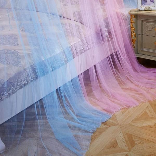 Princess Round Hanging Mosquito Net - Round Lace Mosquito Net - Pink/Blue