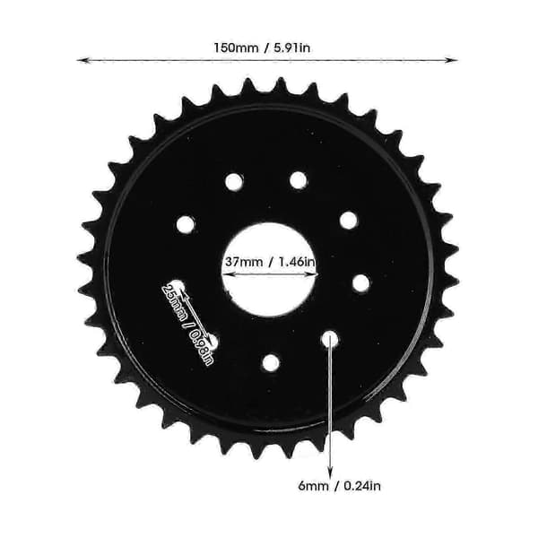 Motorized Bicycle 415 Chain Rear Sprocket - 36T, 6 Hole Fit for 49cc 50cc 60cc 80cc Scooter