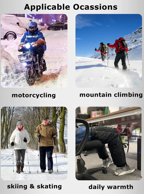 Windproof Motorcycle Knee Pads, Winter Waterproof Down Leg Covers with Zipper, Unisex