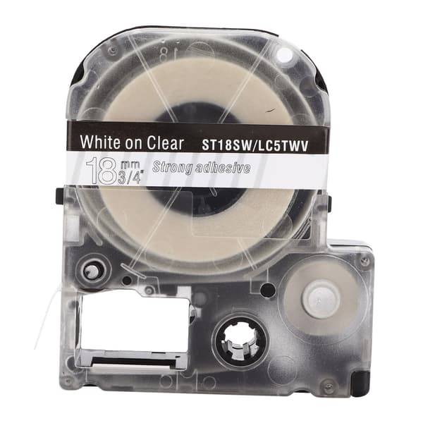 Label Tape PET Replacement Memo Paper for Epson Label Printer for KINGJIM Label Machine Transparent on White
