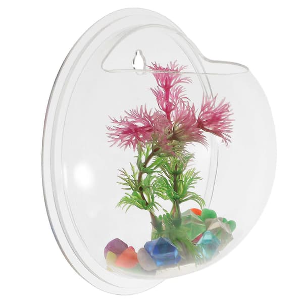 Transparent Hydroponic Vase Wall Mounted Aquarium Decorative Wall Planter Home Accessories (Random Style)