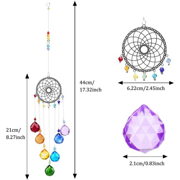 Krystaller Regnbueprodusent Solfanger Vindushengende Pynt Hagedekorasjon Solfanger Anheng Chakra Perler