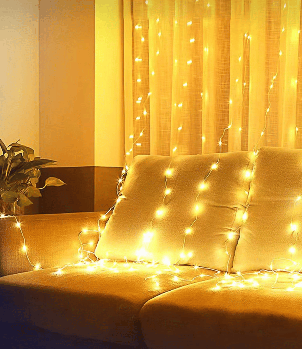 Gardinlys, 3x3m 300 LED-lys, Fjernkontroll T