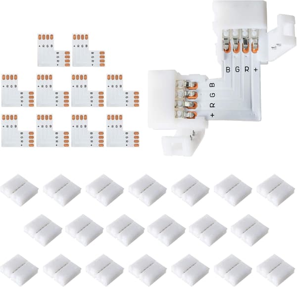 4-polet 10mm RGB Farverig LED Lysstrimmel PCB Adapterkort Loddefri