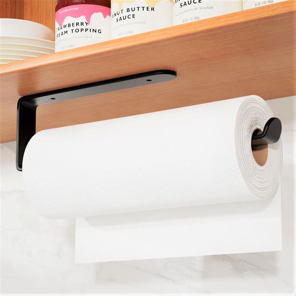 33 cm - Ei porausta keittiörullateline, musta paperipyyheteline, A H H