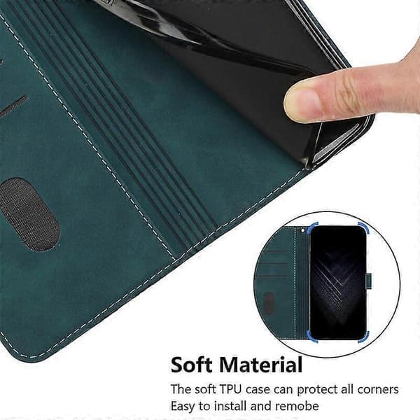 Plånboksfodral Kompatibelt med Samsung Galaxy Z Fold 4, PU-läder Matt Flipskydd med Kortfack