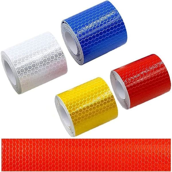Self-Adhesive Reflective Safety Tape, 5 Pcs Warning Decals for Night Visibility, Compatible with Various Brands