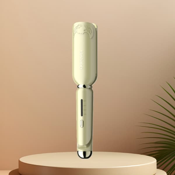 Big Wave Egg Roll Hair Curler - Fast Heating Water Ripple Curling Iron Green Green