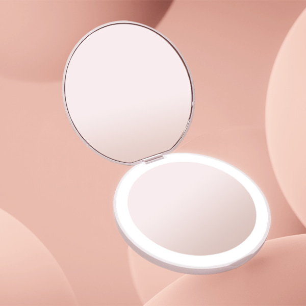 Rechargeable Portable LED Makeup Mirror with Light, Foldable Pocket Mirror, Portable Gift Mirror