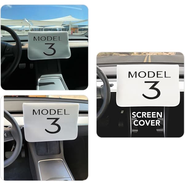 Car Screen Sun Shade, Sun Visor for Model 3 17-21, Dust Cover in Black