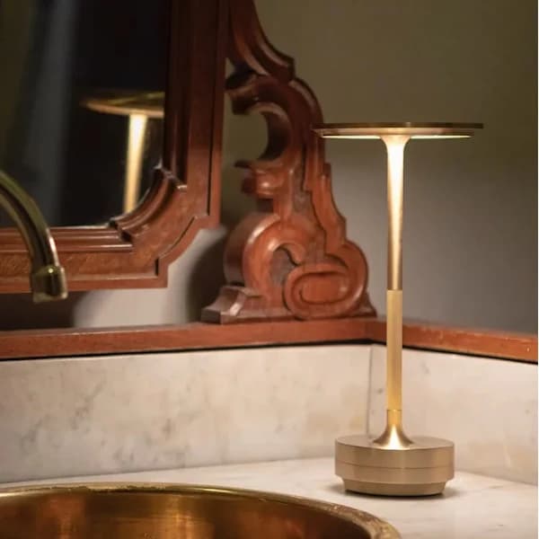 Cordless LED Table Lamp with Touch Control, 3 Light Modes, USB C Rechargeable for Desk, Bedroom, Dining Table, Gold 28 cm 1-Pack Gold 1-Pack Guld