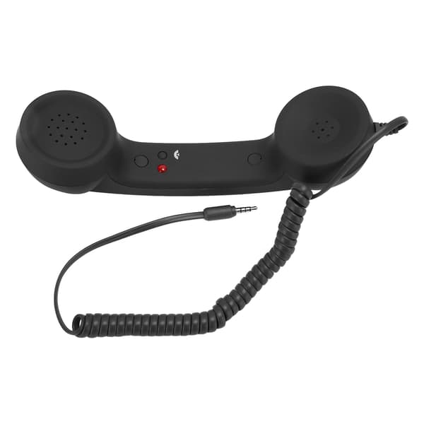 Retro telefonrør Professionel 3,5 mm stik Strålingssikkert kablet mobiltelefonrør til smartphone PC Sort