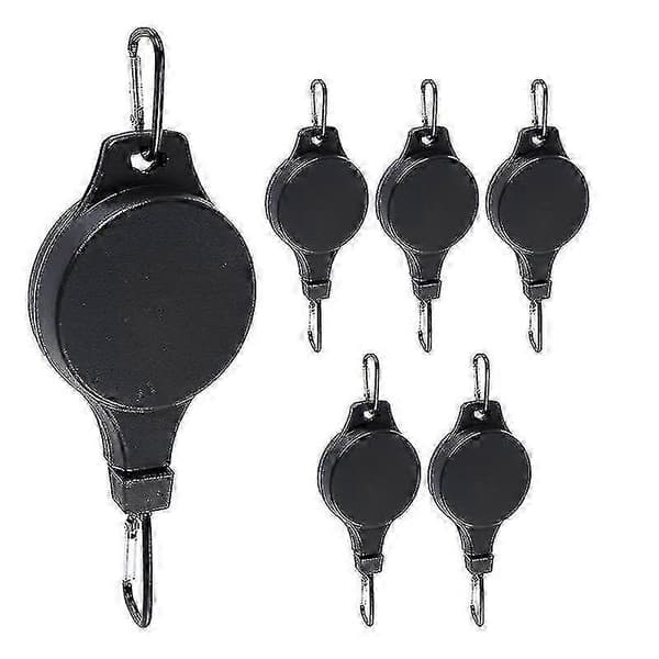Plant Roller Retractable Hanger Easy Access Plant Roller Adjustable Height Wheel for Hanging Black 5pcs Black 5pcs