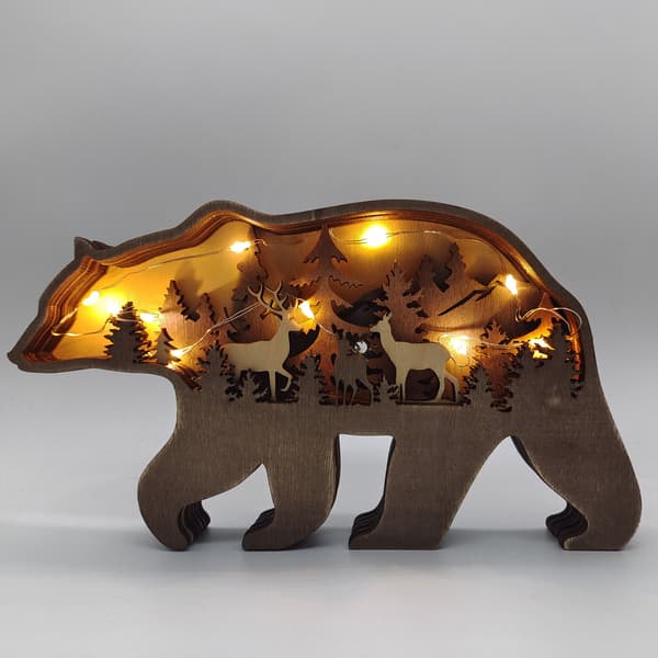 Forest Animal Wood Home Decor North American Multi-layer W