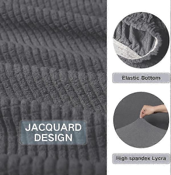 Sofföverdrag, Hörnbäddsoffa med stretch, Stretch sofföverdrag för 1/2/3/4 sits (L-formad hörnbäddsoffa behöver två) (3 sits: 190-230cm, Grå)
