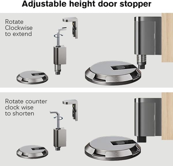 Magnetisk dørstopper, dørbund, selvklæbende magnetisk sugedørstopper vægbeskytter til kontor, hjem, garage (sølv)