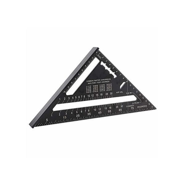 17,8 cm Sort Trekantet Aluminium Lineal - Høj Præcision - Ingeniør/Tømrer