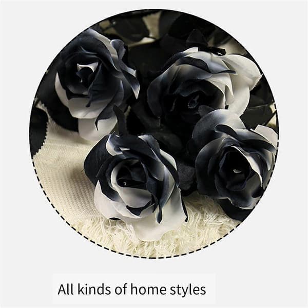 Halloween Sorte Simulerede Roseblomster Ornament Blomsterarrangement Rekvisitter Simulerede Blomster