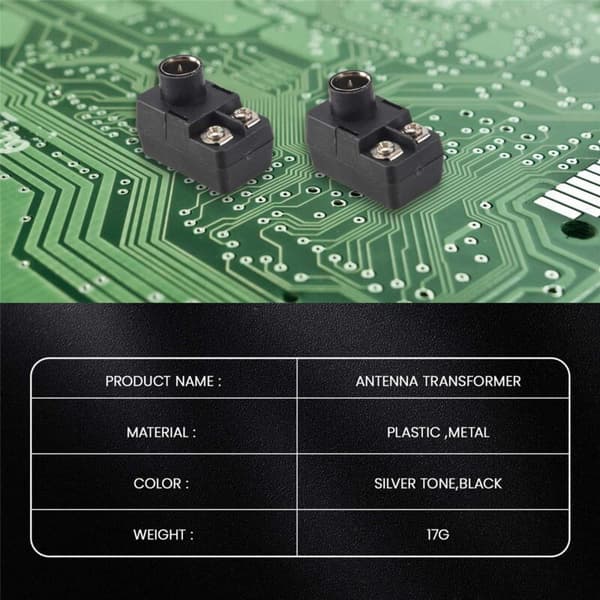 2 x Push-On Antenneadapter Transformer 300/75 Ohm TV F Koaksialadapter