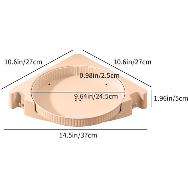 360-degree Rotating Corner Shelf for Bathroom and Kitchen Storage, Wall-mounted Organizer