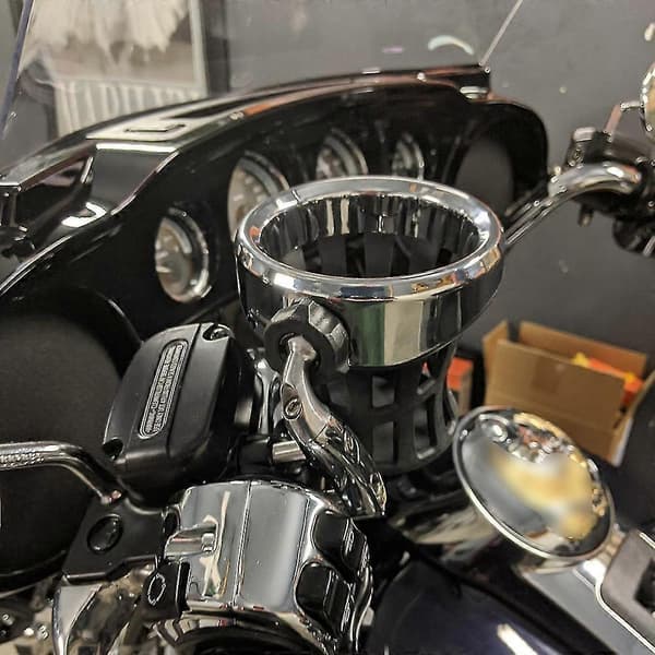 Motorcykelstyr Drikkekopholder til Honda GL1800 Goldwing til Softail Electra Sølv