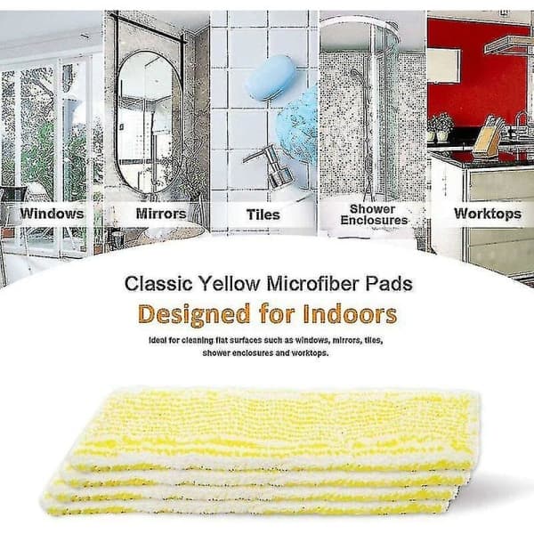 Sæt med 4 Wv mikrofiberklude til Karcher Wv 2 Plus N, Wv 2 Premium, Wv 5 Plus N, Wv 5 Premium, Wv6 Plus vinduespudser